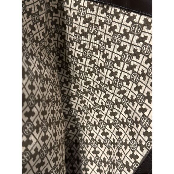 Tory Burch Irene chocolate brown suede with gold hardware design equestrian ridi - Picture 15 of 16